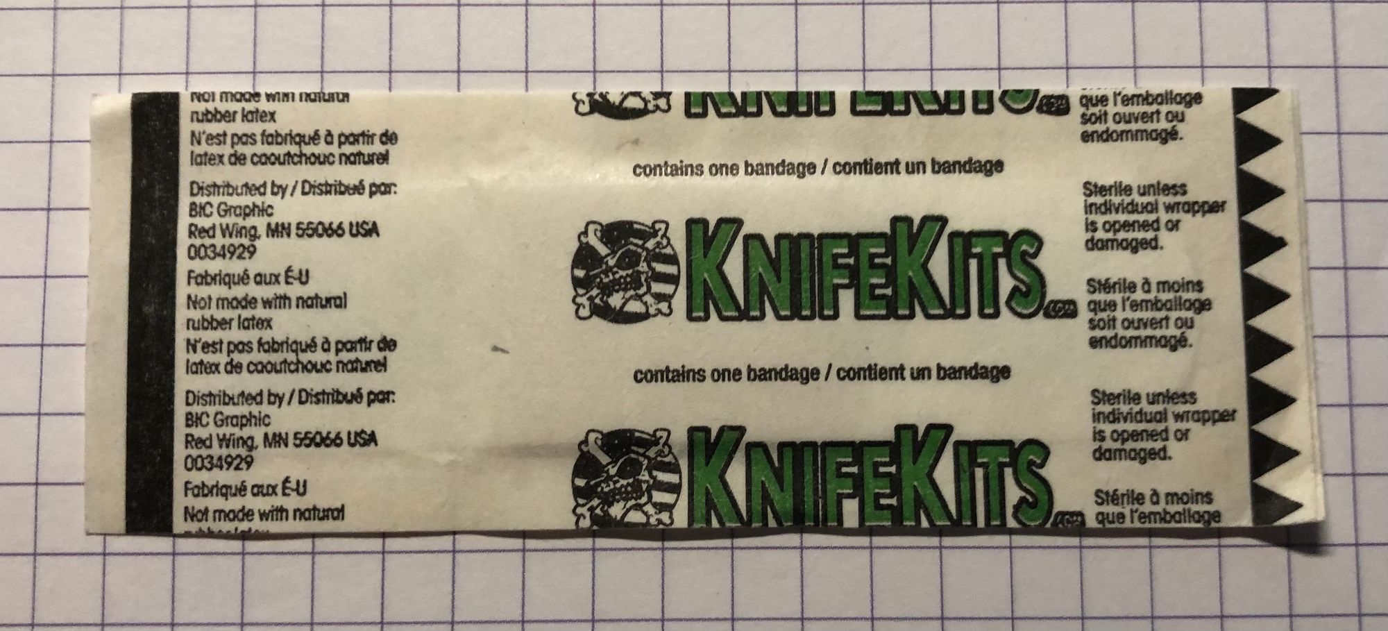 Bandaid courtesy of Knife Kits with my order.