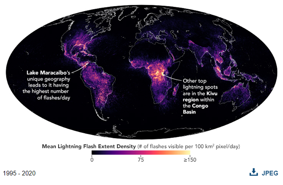 NASA's global lightning map.