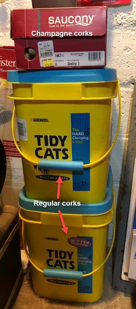 Two types of cork storage containers