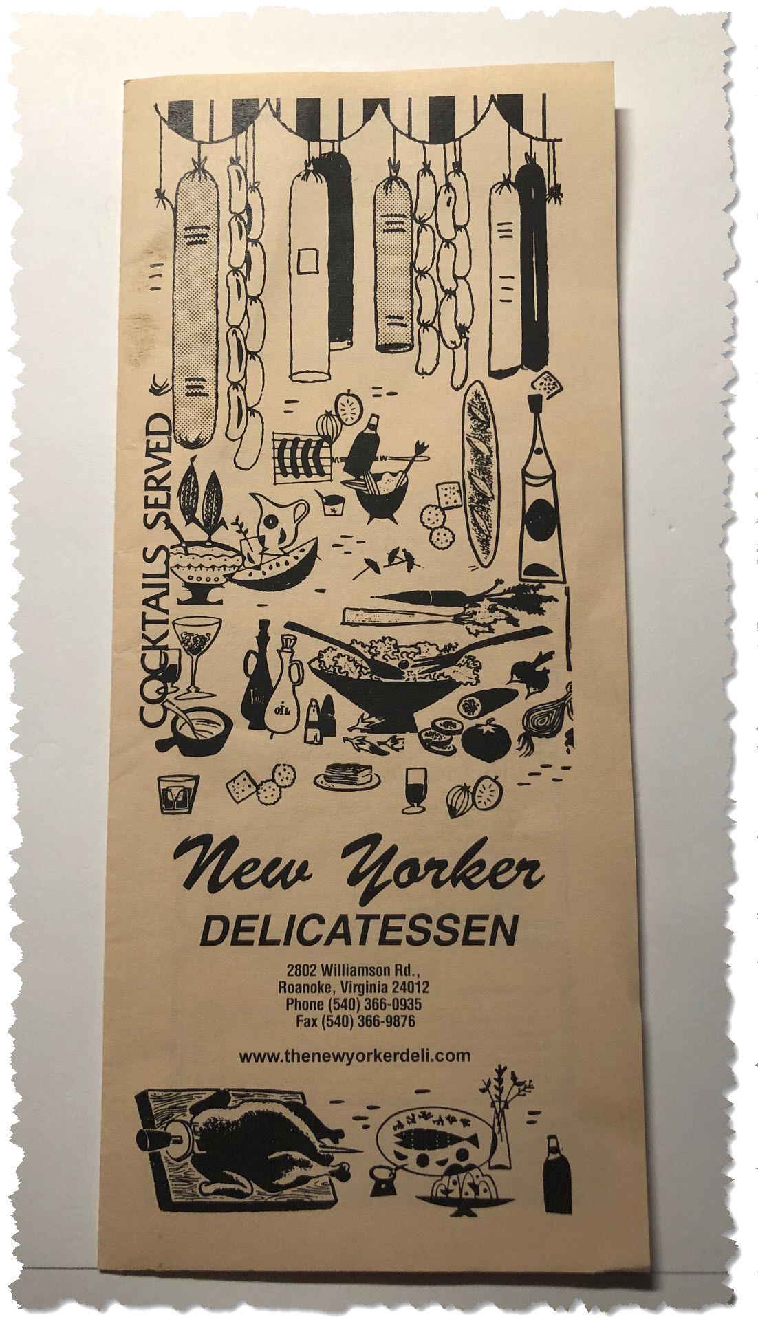 Cool 1960s design for the New Yorker Deli in Roanoke, VA.