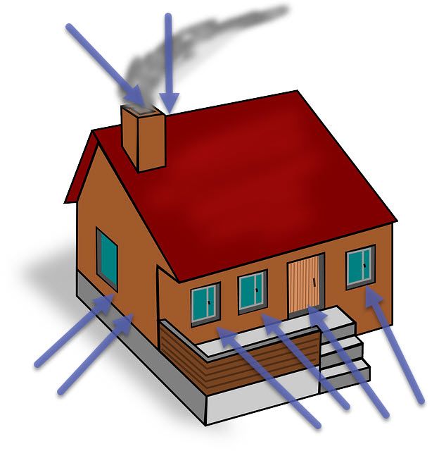 Cold air attacking windows, doors and the chimney