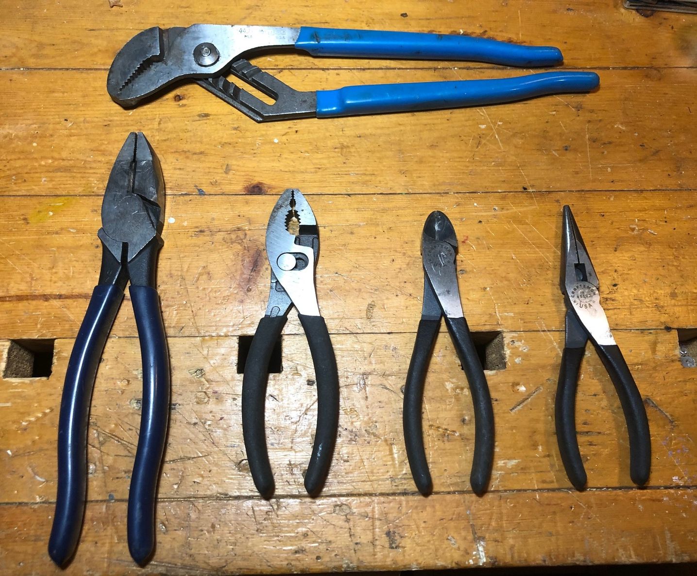 Picture of the author's eclectic set of pliers