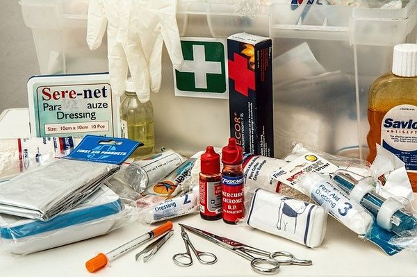 Contents of a nicely equipped first aid kit